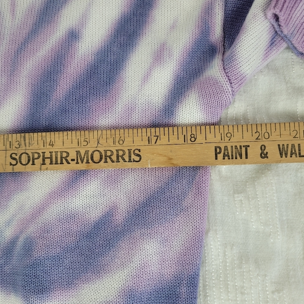 Design History White Purple Swirl Tie Dye crew neck sweater long sleeve party S - Picture 5 of 8
